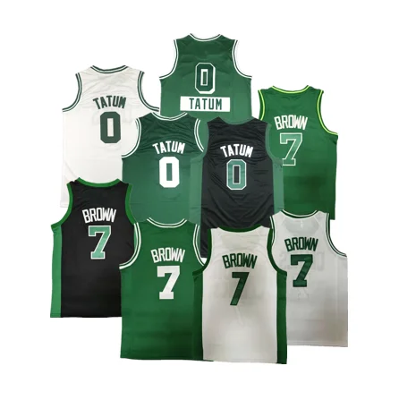 

Boston Basketball Jersey Embroidered No. 0 Jayson Tatum No. 7 Brown Basketball Jersey