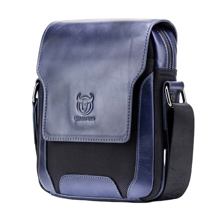

Bull Captain Casual Fashion Boys Business Travel Multifunctional Messenger Bags Genuine Leather Handbag Crossbody Bags for Men, 4 colors