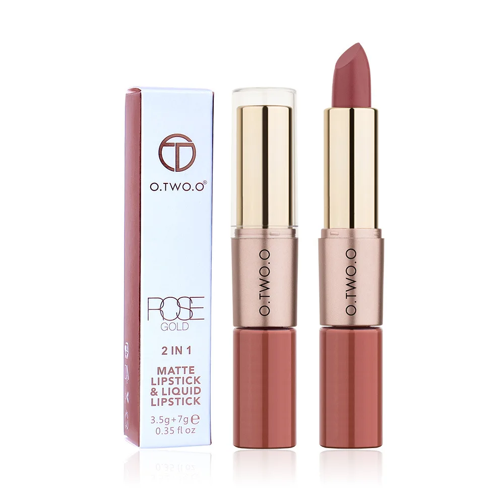 

O.TWO.O 2 in 1 matte liquid lip gloss long lasting moisturizing velvet lipstick, 12 color