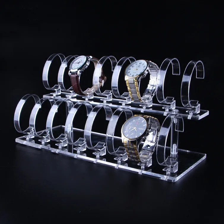 

Good Quality Watch Exhibition 16 Circles Holder Unique Super Acrylic Watch Display Stand Rack