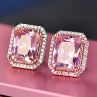 

Fashion Jewelry Pink AAA Cubic Zirconia Ruby Stud Earring For Women Or Men