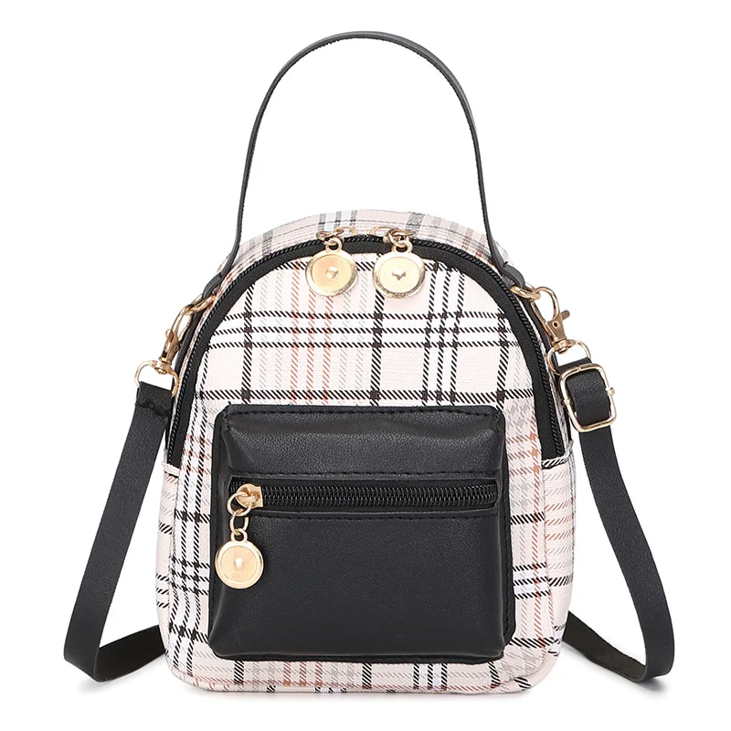 

Fashion Zipper Designer Handbags Lady Messenger Bag PU Plaid Women Shoulder Bag Female Handbag Women Backpack Bags, Red,khaki,black,pink,brown