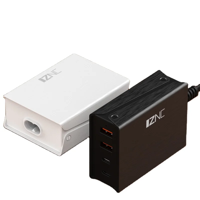 

IZNC GaN 100W 4-ports QC3.0+PD Charger Dual USB C+A UK EU US Laptop Fast Wall Charger Adapter