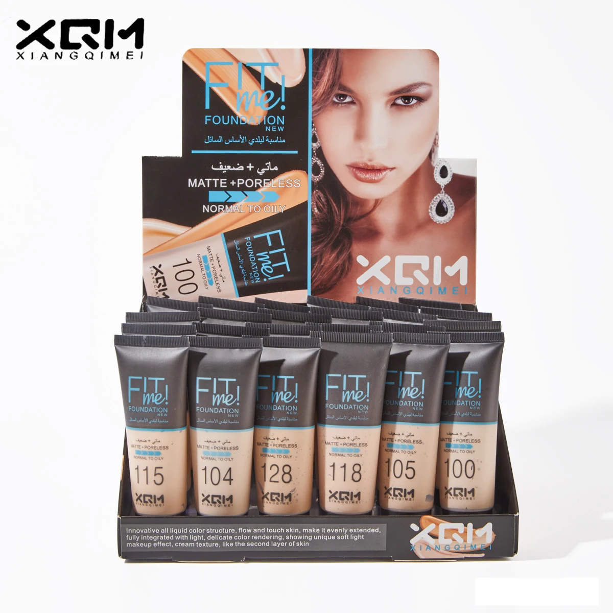 

XQM Spot GMPC Certification Fit Me Liquid Foundation For Ladies Makeup Concealer Matte Liquid Foundation