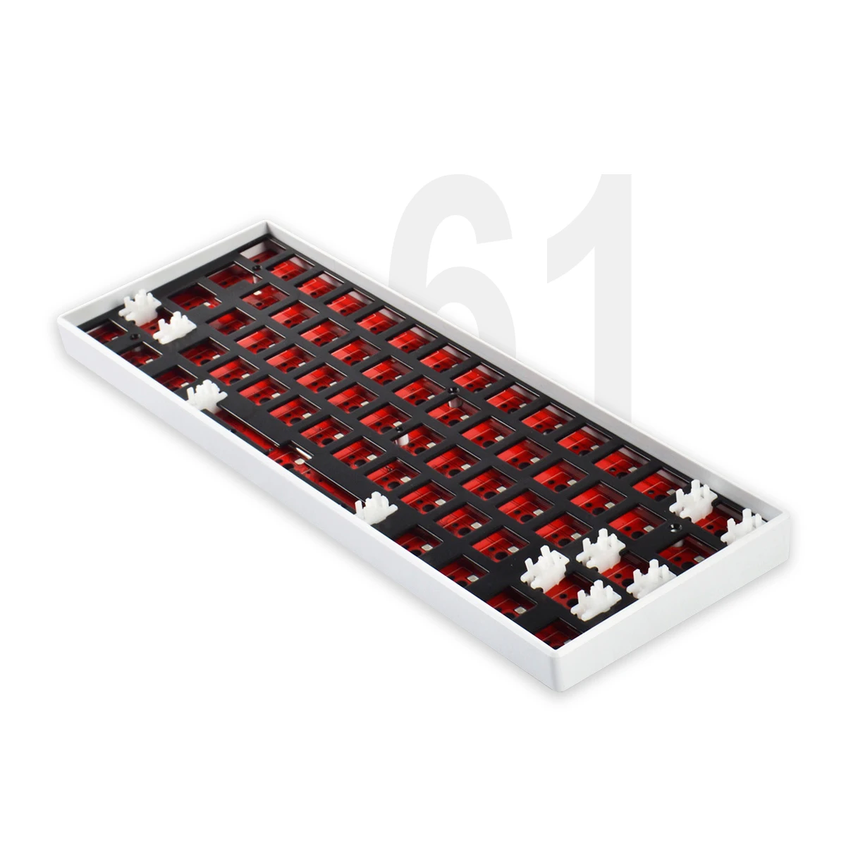 

Royal Kludge 61 key rgb 60% wireless diy gaming hotswap custom mechanical keyboard kit, White/black