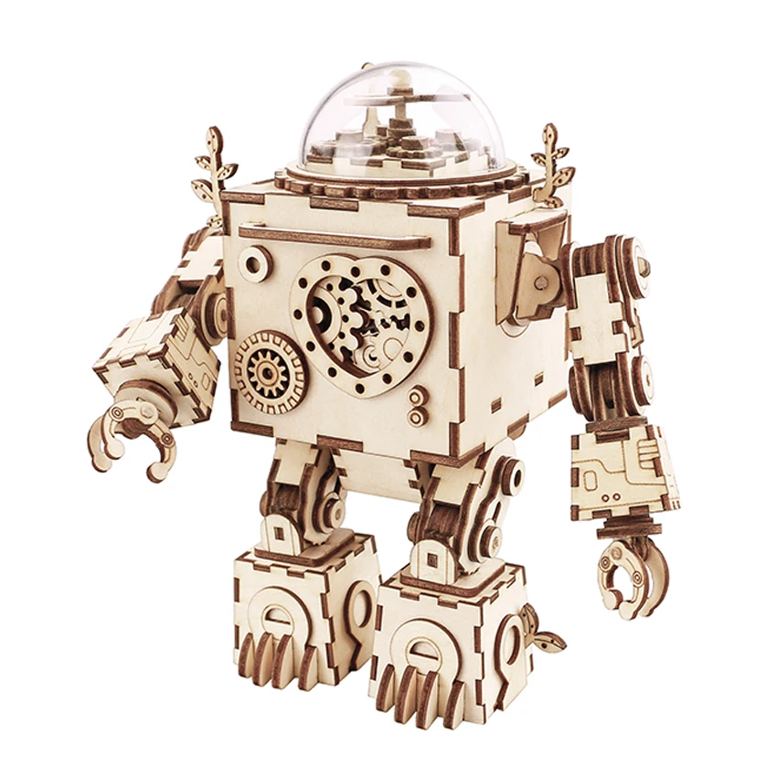

Robotime Rokr Assembly Toy AM601 Orpheus DIY Steampunk Music Box Jigsaw 3D Wooden Puzzle for Dropshipping