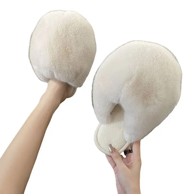 

Cotton fur Slippers Autumn and Winter indoor house bedroom slippers wholesale plush fluffy slippers