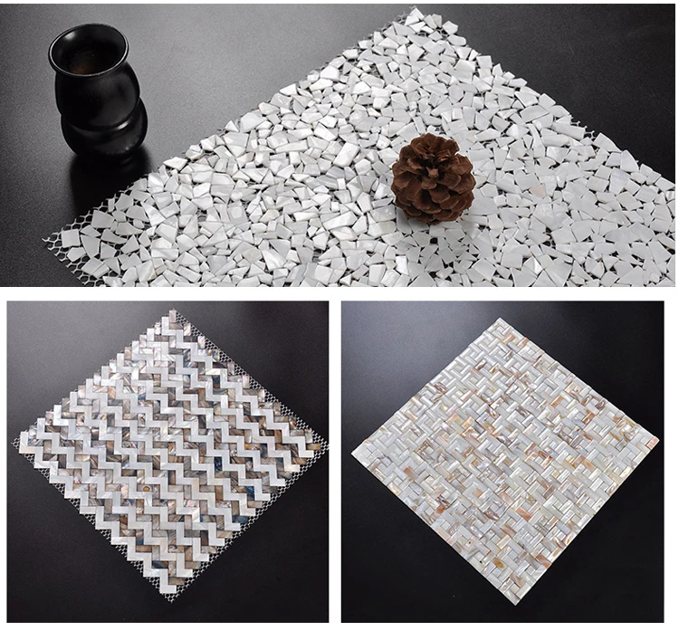 Hot selling mother of pearl shell seamless mosaic wall paper for home decor