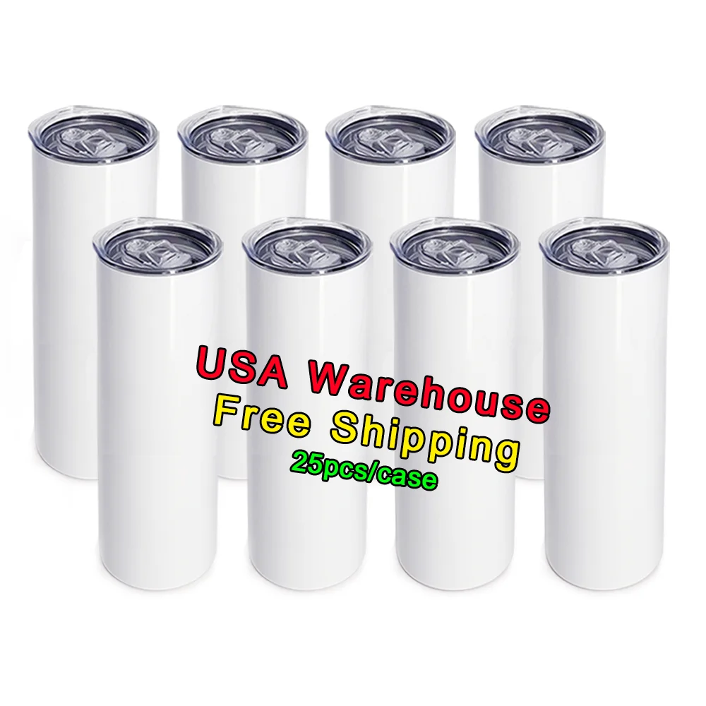 

USA Warehouse Wholesale free shipping 20oz sublimation blanks double wall stainless steel tumblers with straw