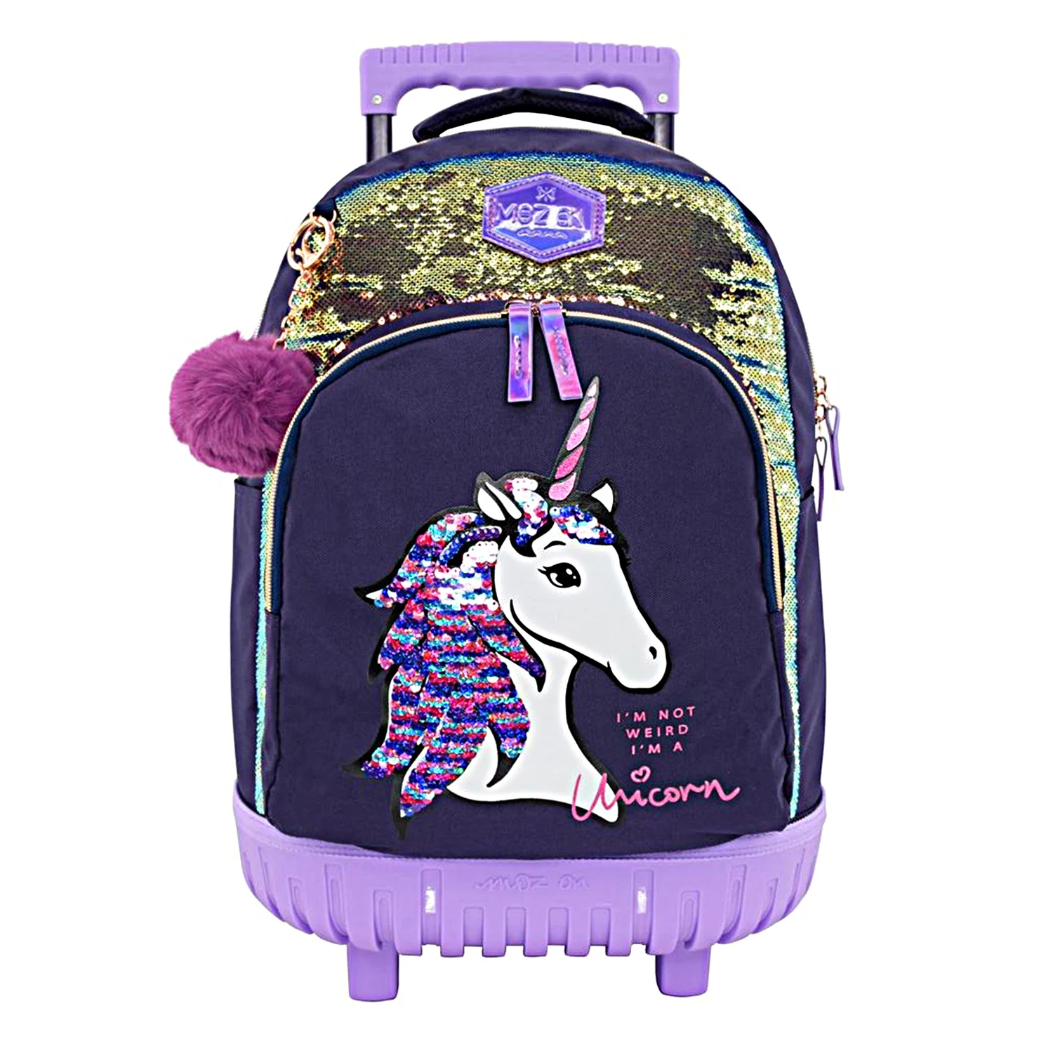 

Backpack for Girls 18" Rolling Carry-on Kids Fashion , Sequins School & Travel Luggage for Teens Glitter Bags