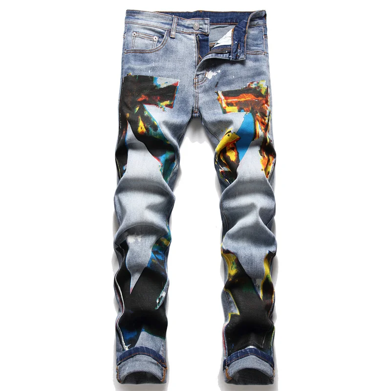 

AIPA Custom Style Jean For Man Draw Printed Men Jean Pants In Bulk, Customized color