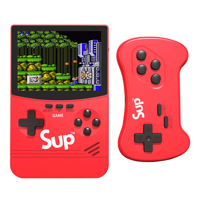 

New SUP Handheld Game Console Nostalgic 500 in One with Mobile Power Bank and 3.5-inch Large Screen Gamepad with 3M AV Cable, Black, red