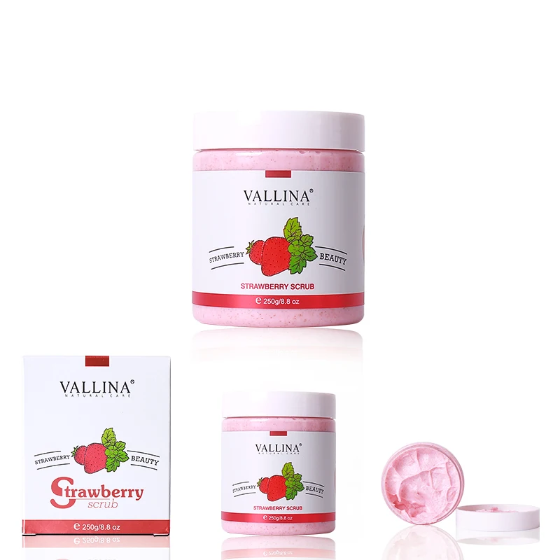 

OEM 100% Wholesale Whitening Smooth Skin Fruit Deep Cleansing Exfoliating Body Scrub Strawberry