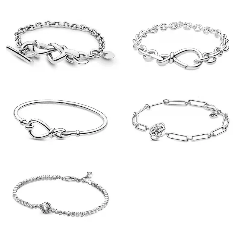 

Rx Jewelry 925 Silver Knot Bracelet Christmas Gift Wholesale Sales