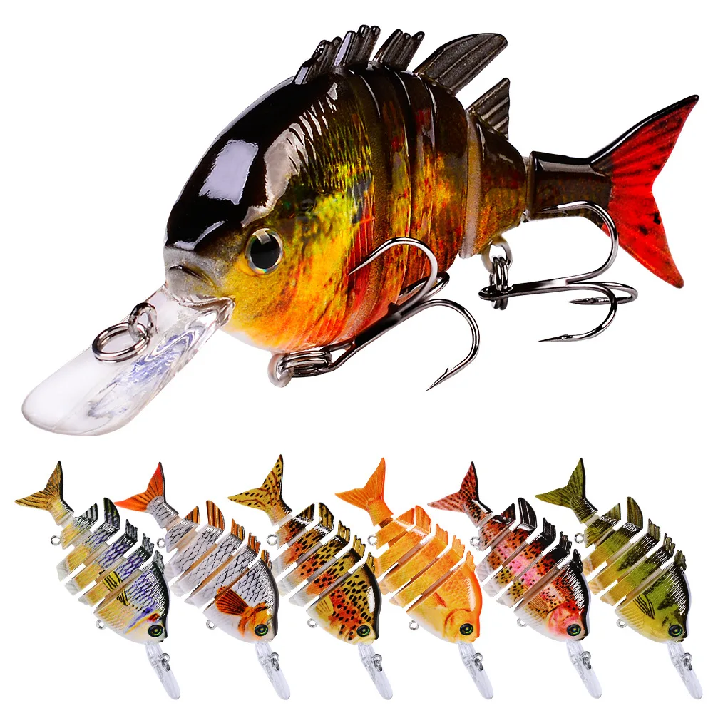 

Free Sample Fake Bait Fishing Lures For Bass Multi Jointed, 7 colors