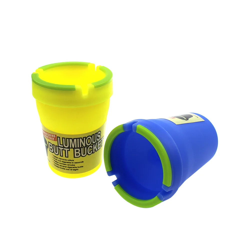 

Fast delivery vehicle-mounted large-capacity luminous round plastic car ashtray