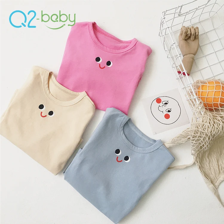 
Q2-baby Cute Cartoon Eye Printed Soft Cotton O-Neck Long Sleeve Baby T-Shirt 