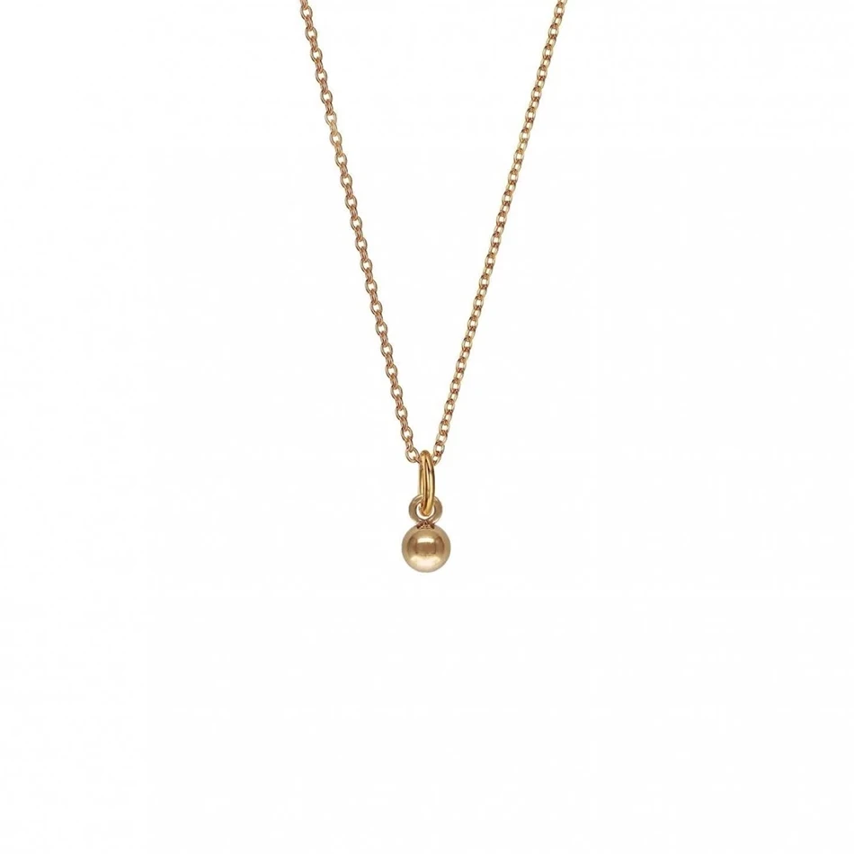 

18k Gold Plated Necklace Jewelry 925 Sterling Silver Mini Gold Ball Choker Necklace For Women