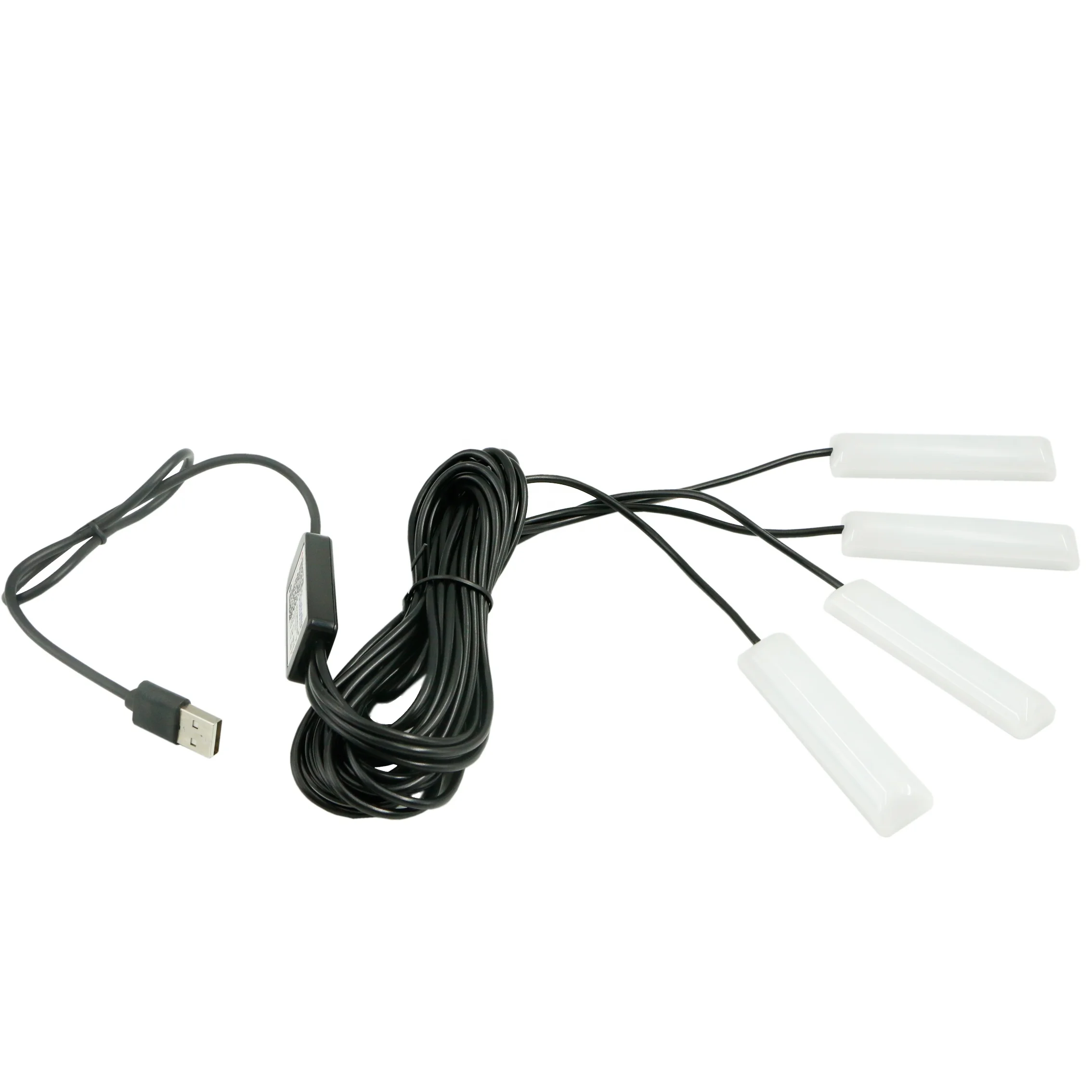 4pcs Car Interior Atmosphere Lights Rgb Smd Flexible Strip Light Usb