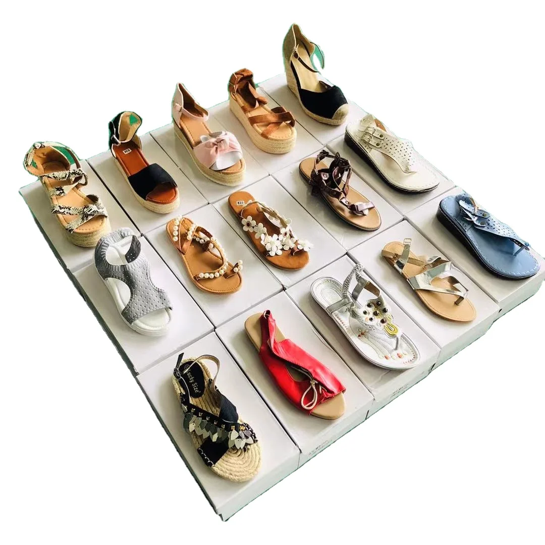 

wholesale fashion design cheap price good quality shoes stock summer lady's slipper, White or various