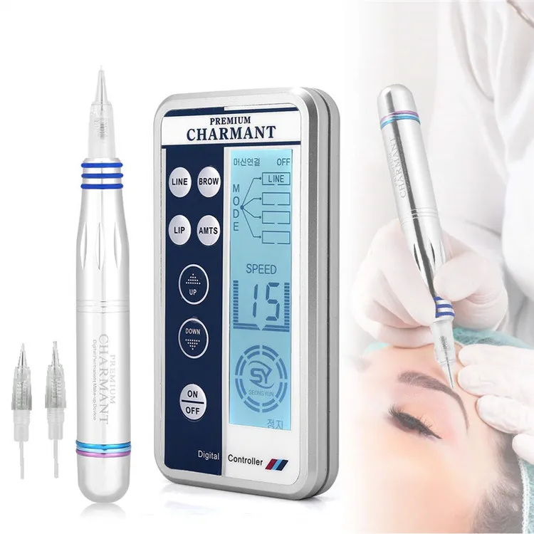 

Professional korea permanent makeup machine digital / rotary tattoo pen gun, Silver, orange