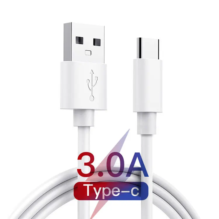 

Ready to Ship 1M PVC Soft USB Data 3A Fast charging Type C for Phone USB2.0 Kabel Cable for Samung Tipo USB C Cable USB, White or customized