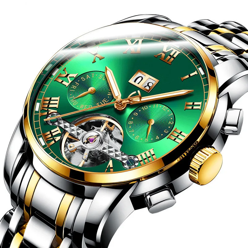 

Luxury Branded Mechanical Watches Fashion Watches Automatic Wristwatch Stainless Steel Men Mechanical Luminous Relojes Homre, Picture