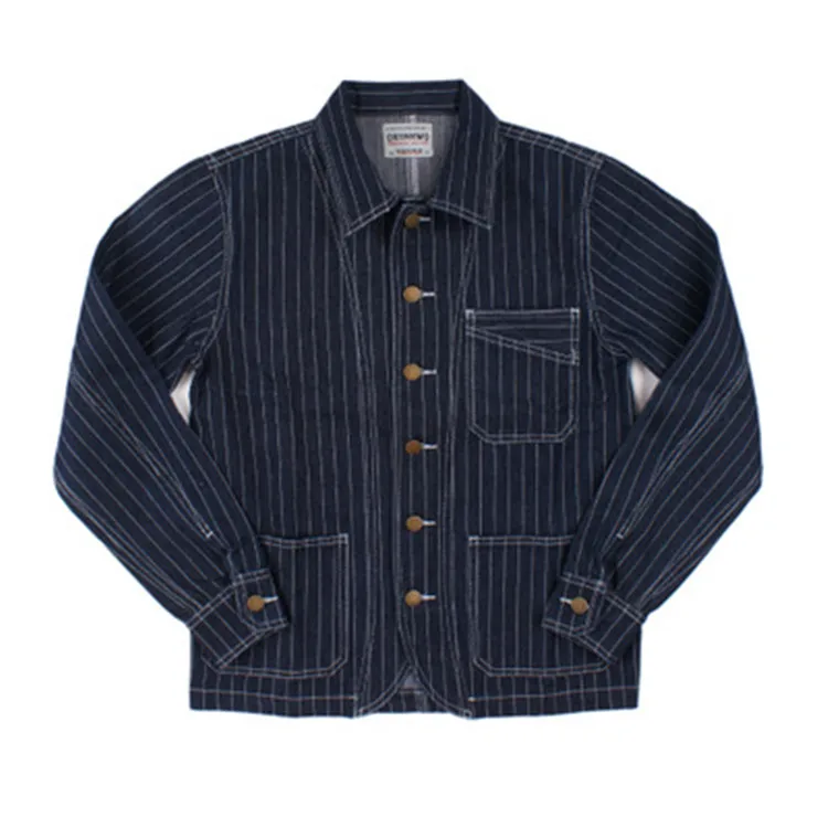 

Men's Motorcycle vertical stripes jacket New Cotton Autumn Retro Classic Coat
