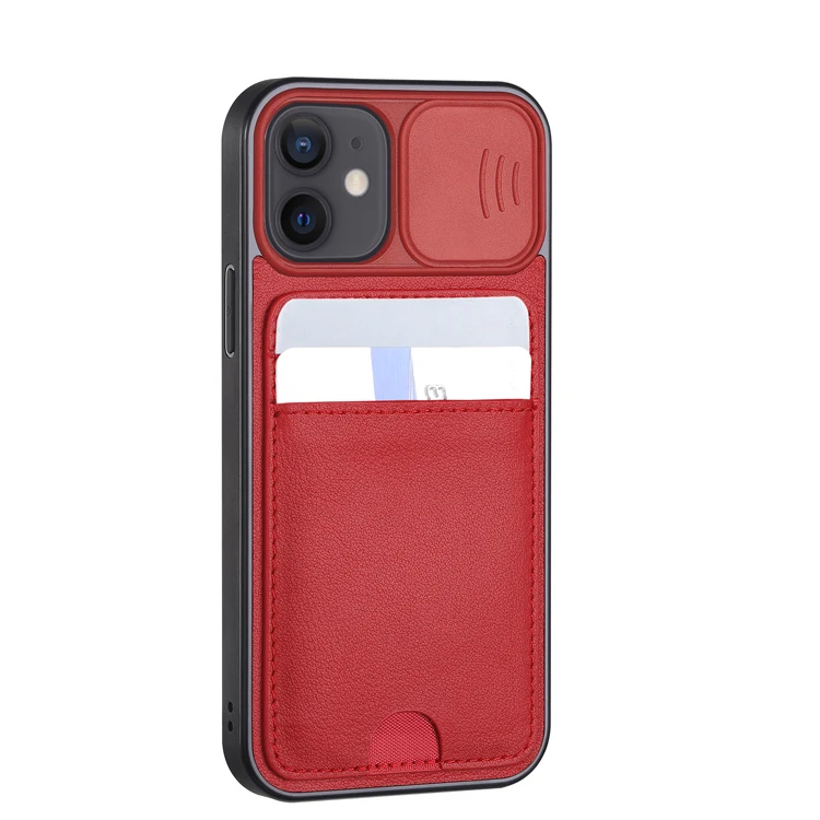 

New card holder phone protective cover leather phone cases for iphone 11 and 12 series with card slot for samsung phone case