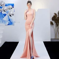 

Wholesale 8 colors available beaded embellished clothes for women solid long formal party evening dress elegant