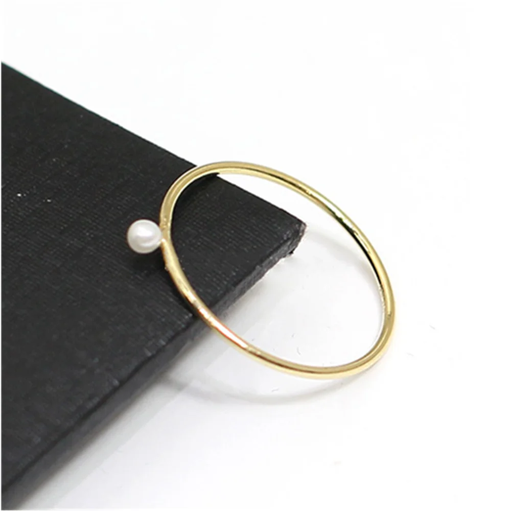 

14K Gold Filled Rings Jewelry Women Pearl Pins Finger Rings