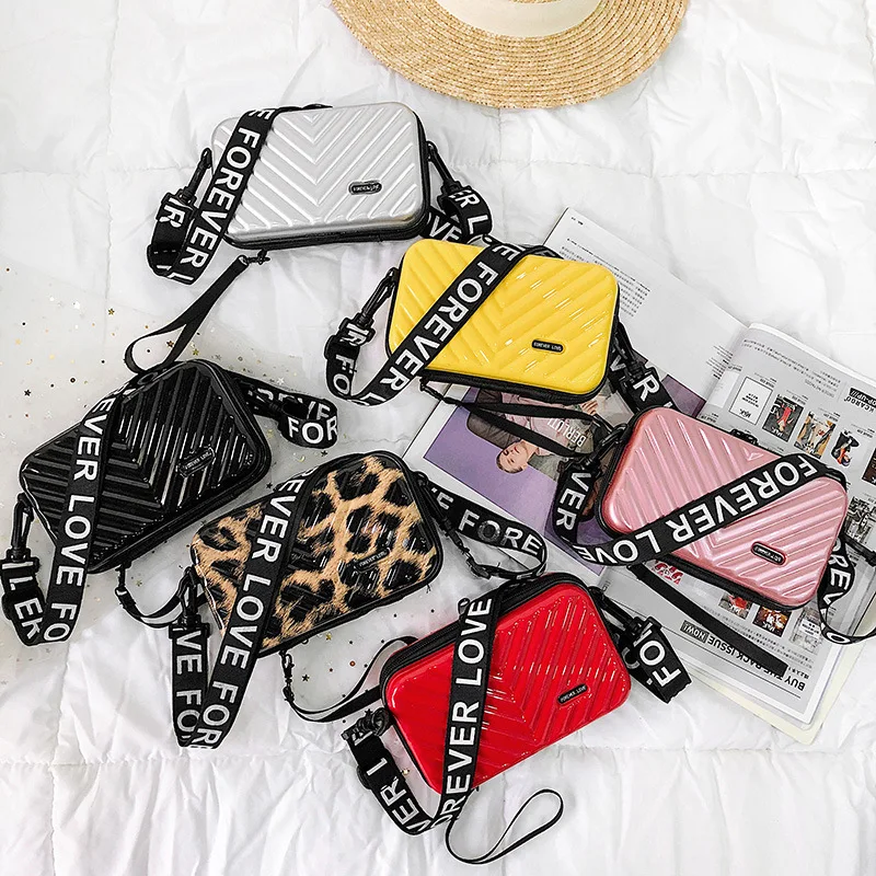 

New Trendy Mini Luggage Suitcase Small Square Bag Texture Crossbody Designer Box Handbags