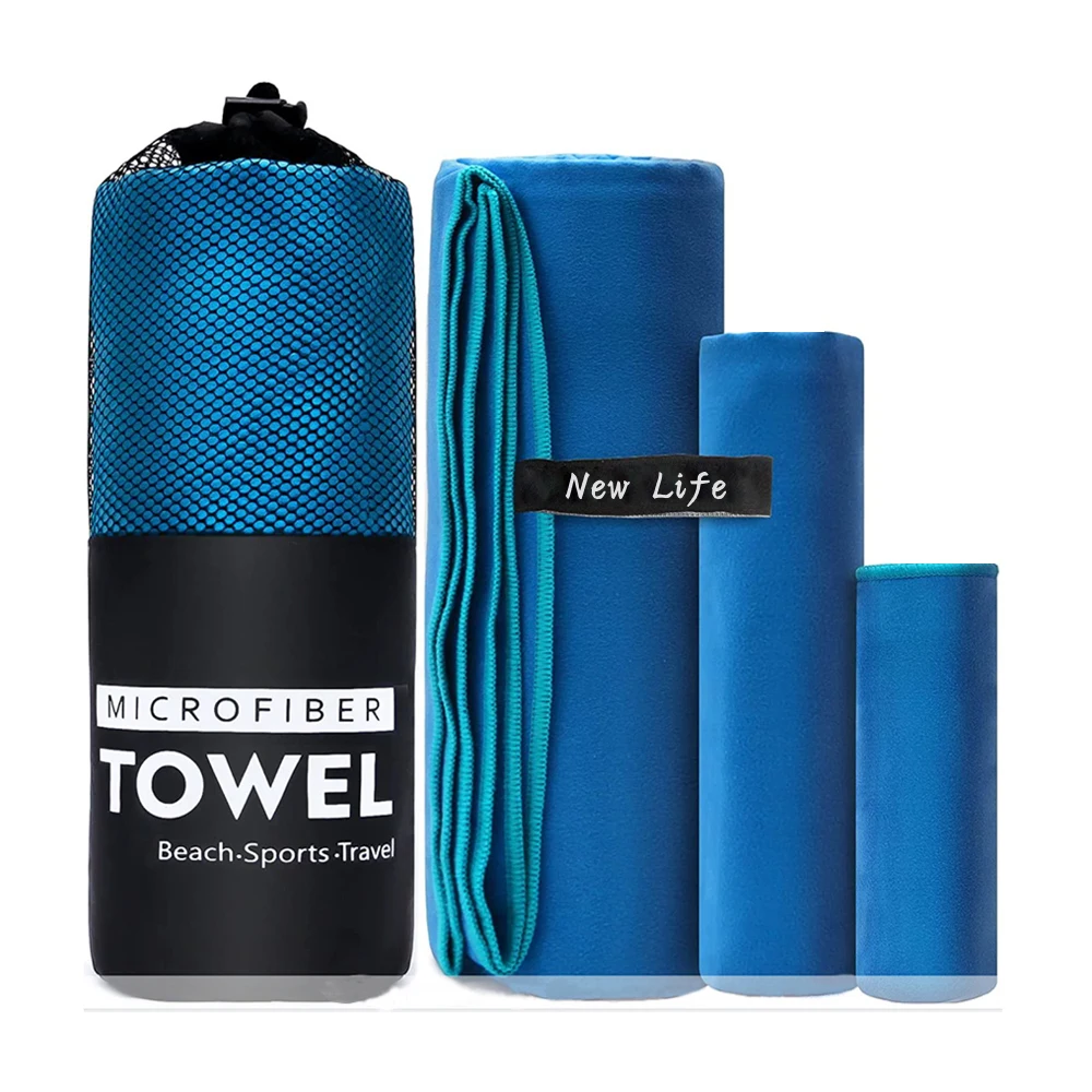 

Sports Towel Gym Fitness With Zipper Pocket Custom Logo Microfiber Sweat Towel Outdoor Travel Towel