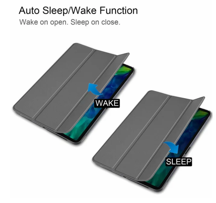 Auto Wake Sleep Folding Kickstand Pu Leather 12.9 Inch Folding Tablet