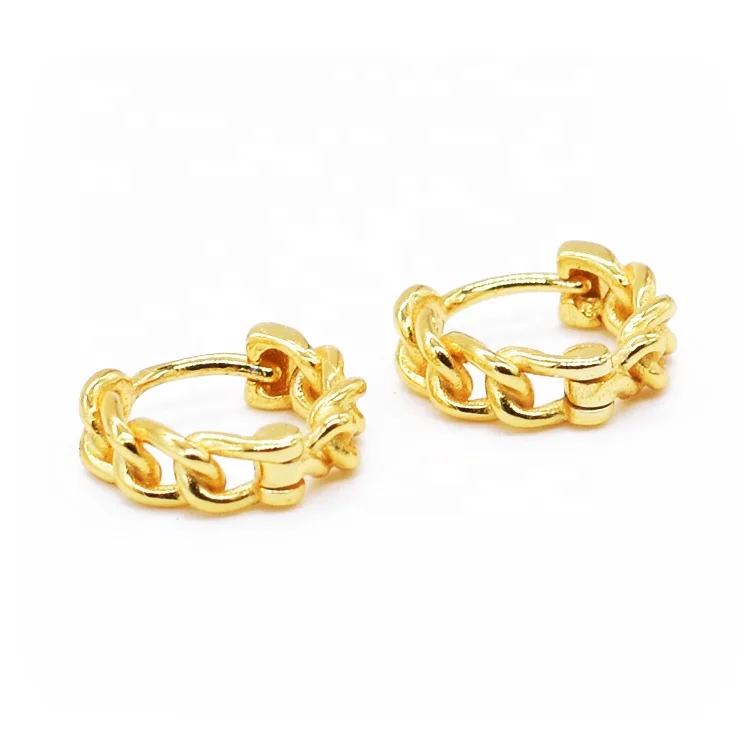 

Multifunctional 925 Sterling Silver resin Gold Plated double hoop earrings