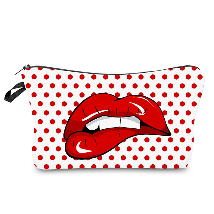 

YASEN Hot Selling Makeup Bag With Sexy Lip Printing Pattern Cute Organizer Bag Pouches Women's Cosmetic Bag For Travel