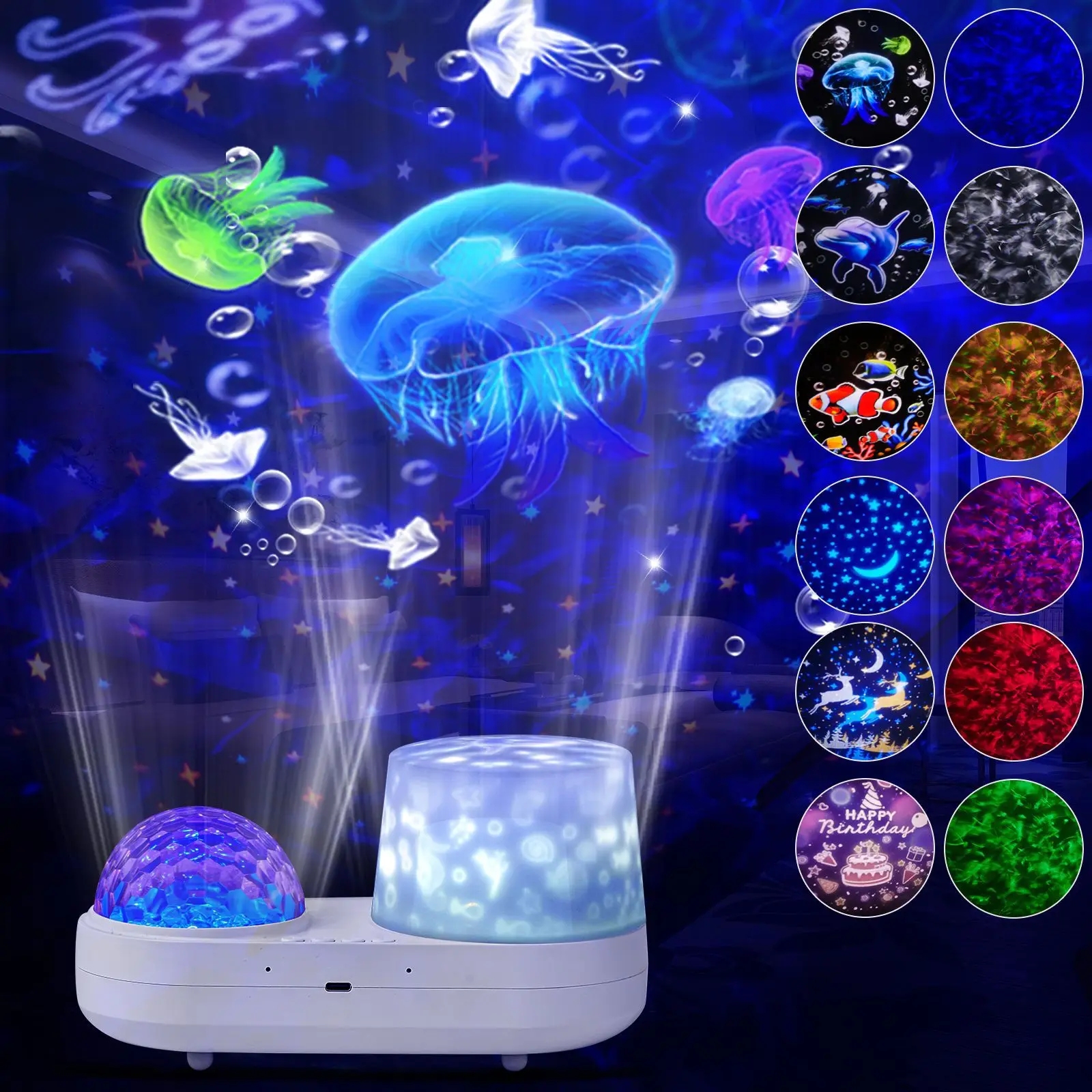 

Creative Birthday Gifts Ocean Starry Sky Projector Night Light Remote Control USB Rechargeable Timer Nebula Star Projector Light