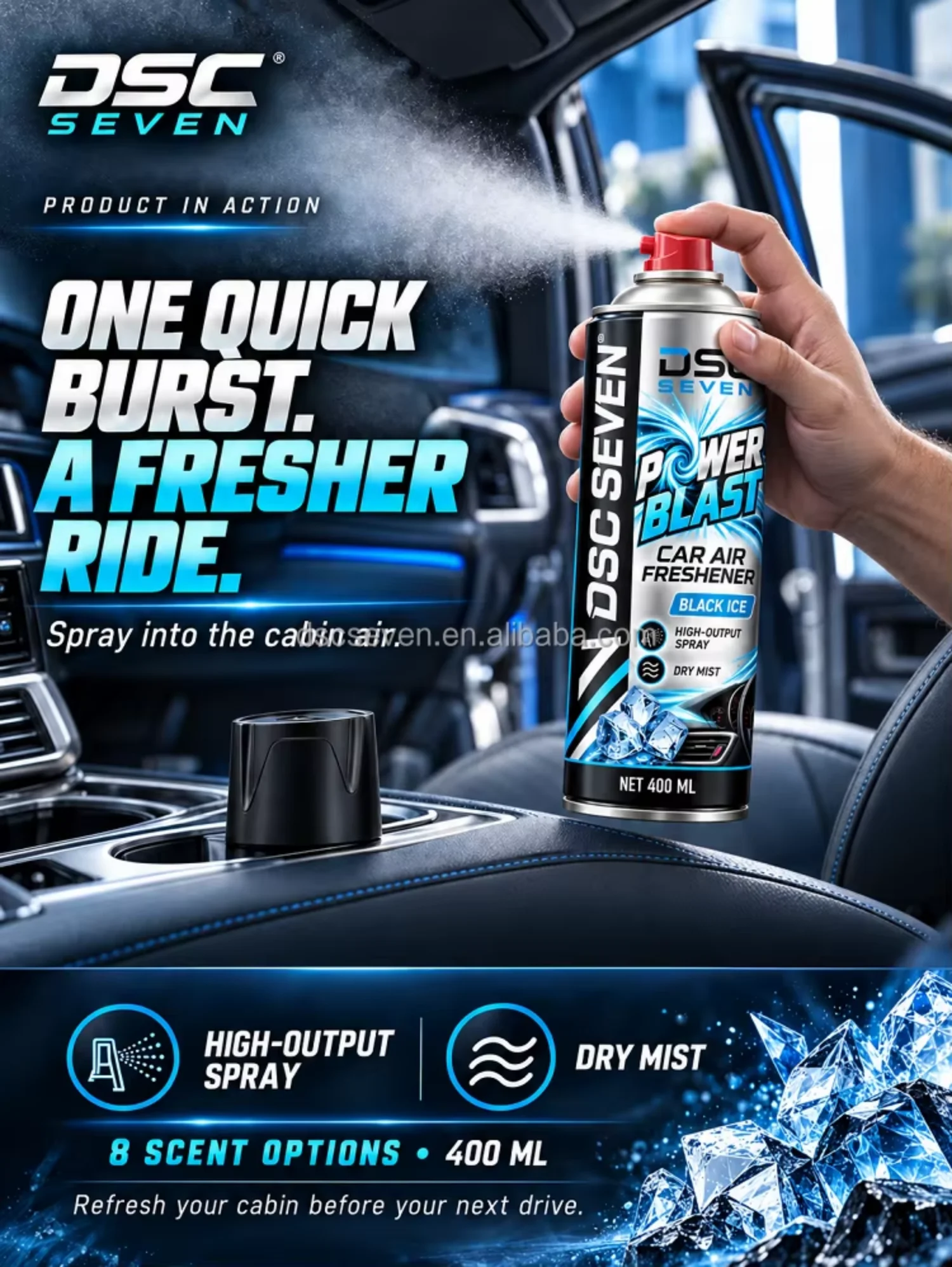 Wholesale 400ml Car Air Freshener Aerosol Spray Power Blast New Car Scent for Auto Detailing Shops and Distributors Wholesale 400ml Car Air Freshener Aerosol Spray Power Blast New Car Scent for Auto Detailing Shops and Distributors