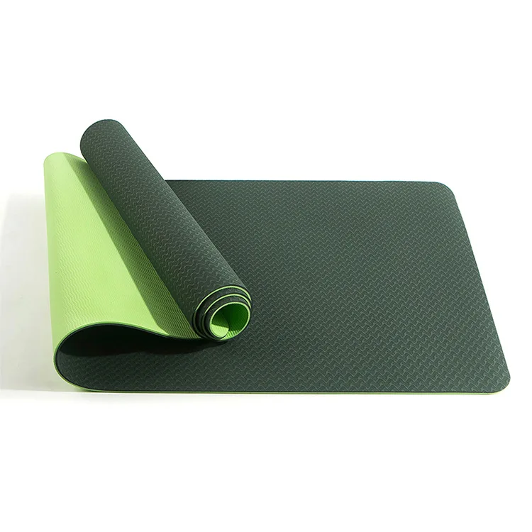 

Eco friendly durable custom logo print anti slip tpe natural yoga mat 6mm thick fitness foldable travel exercise yoga mat, As shown