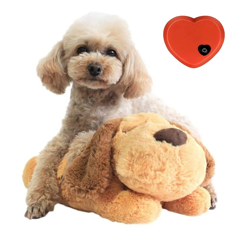 

Autumn Winter Pet Heartbeat Puppy Behavioral Training Plush Comfortable Snuggle Anxiety Relief Sleep Aid Doll dog Chew Toys