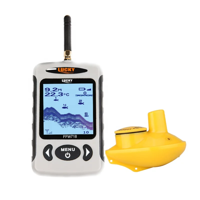 

FFW718 LUCKY Fish Finders Portable fishfinder 45m Depth echo sounder for fishing, Gray