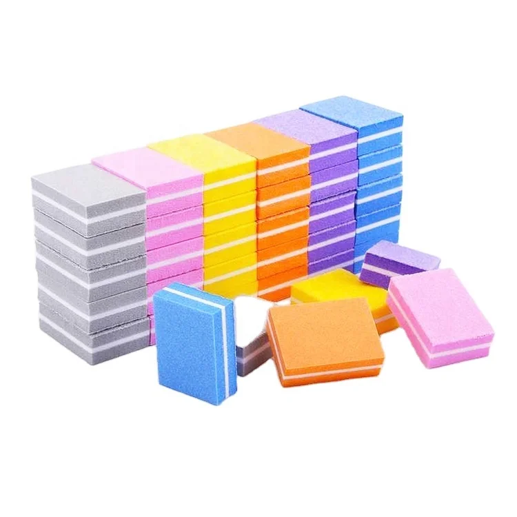

Disposable Mini Sanding Nail Buffer Block, Pink, orange, blue, gray, purple, yellow