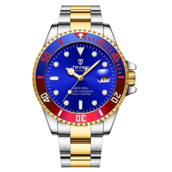 

Explosive tevise T801 Swiss mechanical wristwatches Water ghost business men's luminous mechanical waterproof men's watch, 15 colors