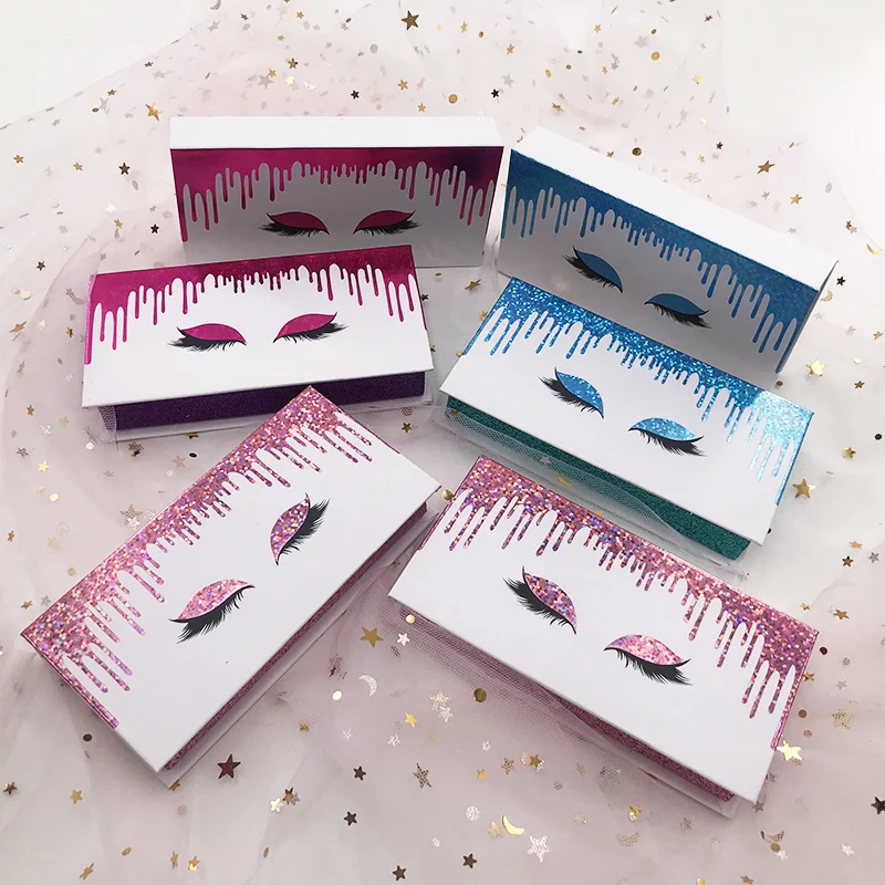 

Wholesale new trend lashes package eye eyelashes box 3D mink lashes box custom dramatic shiny and pretty private label logo