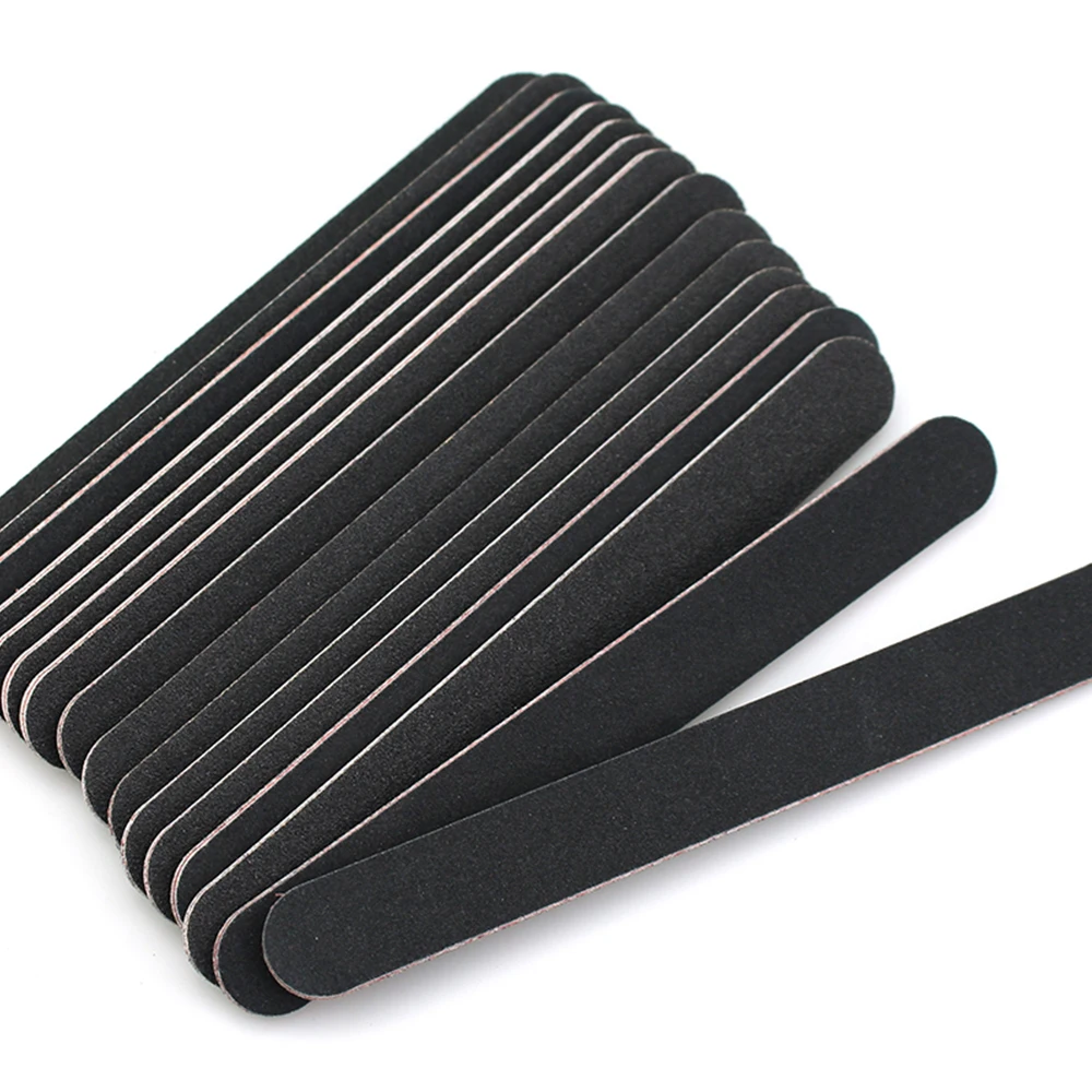 

Straight Abrasive Black 100 180 Grit Sanding Nail File with Logo Manicure Tools