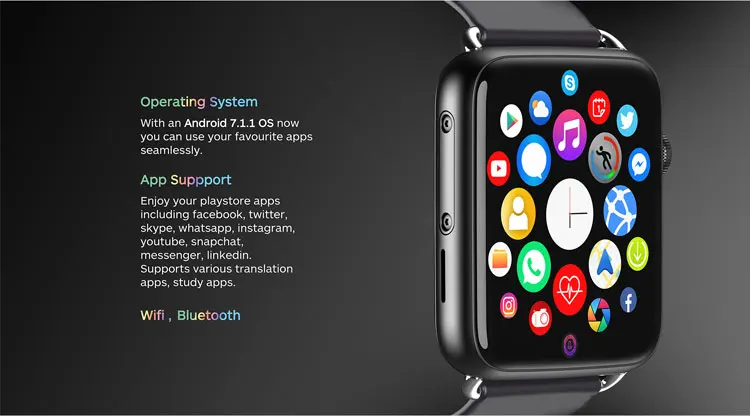 DM20 DOMIWEAR 2020 New Android 7.1.1 luxury 4G smartwatches 1.88 inch  800mAh IP67 waterproof -