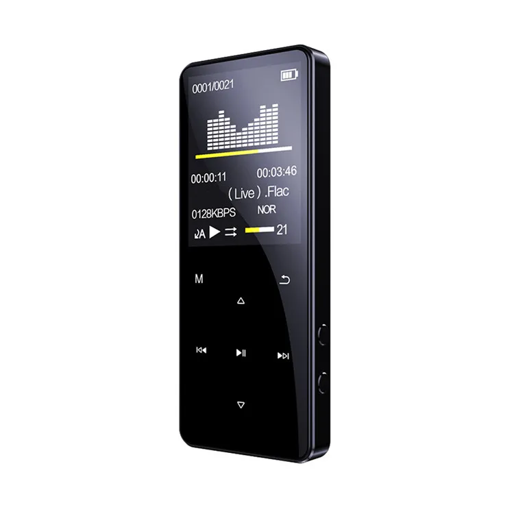 

Multifunctional Mp4 Player Portable Fm Radio Blue tooth 5.0 Metal Music Displayer, Black