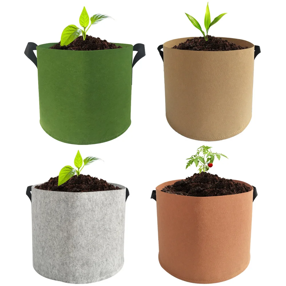 

Nicro Non Woven Fabric Pots 5-Pack 3 5 7 10 20 100 Gallon Felt Fabric Garden Pot Felt Plant Growing Bag, Any color