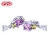 XiJiao Building Jewelry cz jewelry 18K zircon drop silver color gemstone studs earrings for women