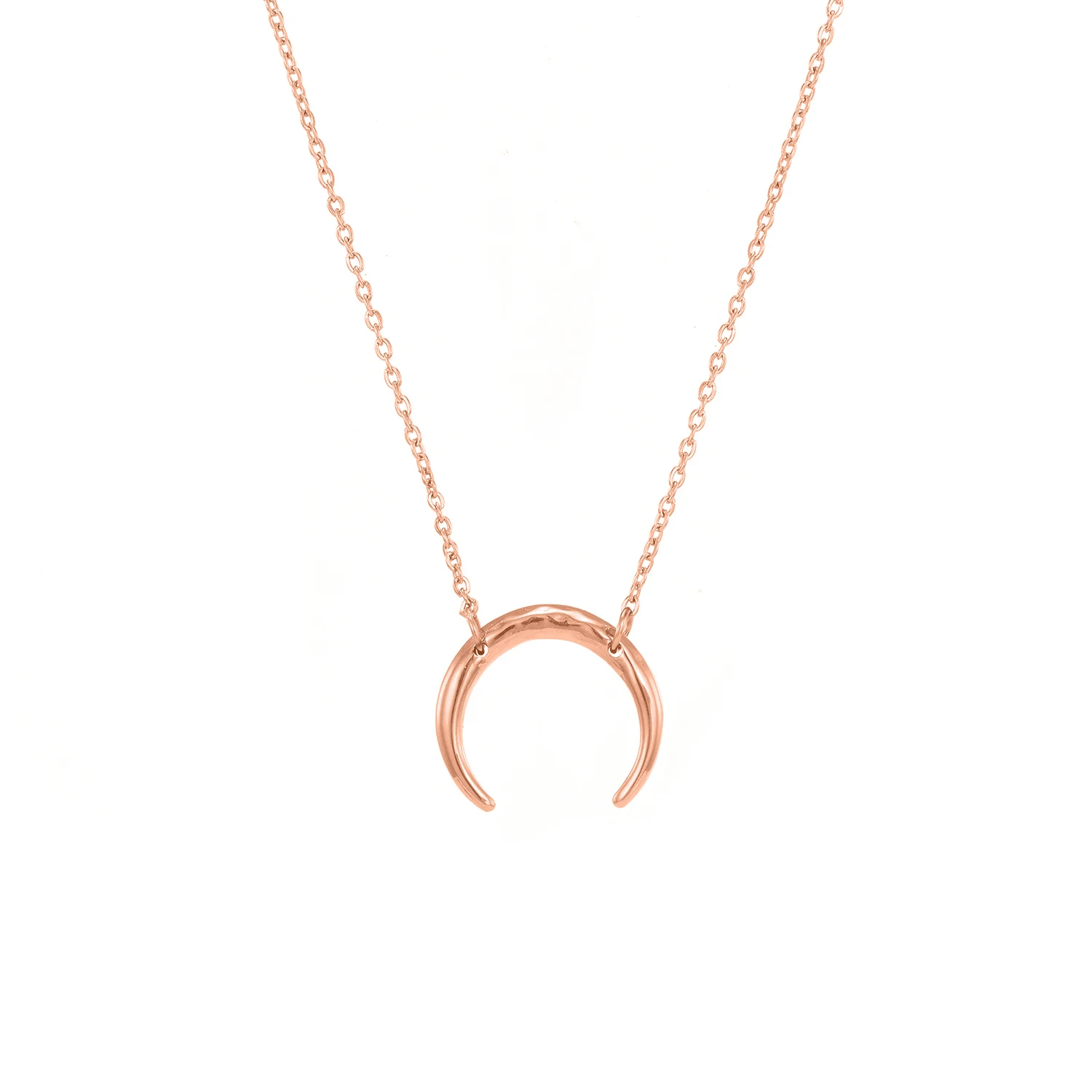 

Pink Gold Crescent Pendant Necklace Cheap 316 Stainless Steel Women Necklace for Wholesale, Gold/silver/rose gold